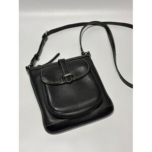 Dooney & Bourke Black Leather‎ Crossbody Bag Flap Pocket Letter Carrier Buckle